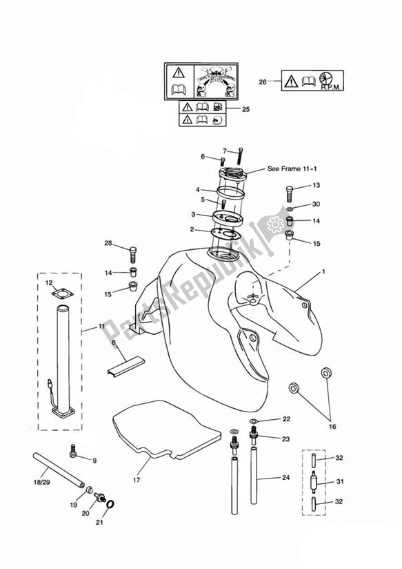 Triumph tiger 955i tank cover top